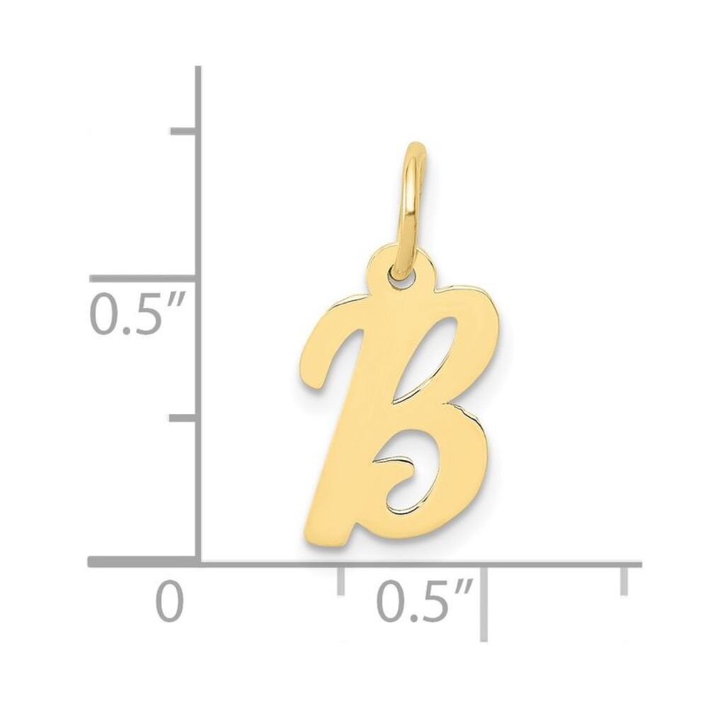 10k Yellow Gold Small Script Initial B Charm - image 3
